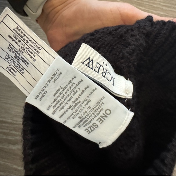 J. Crew Black Knit Hat with Pom Pom - Picture 2 of 2